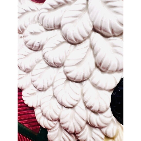 Vintage Jay Import Santa Cookie Platter Ceramic Christmas Tray 16” Plaid - Picture 5 of 14